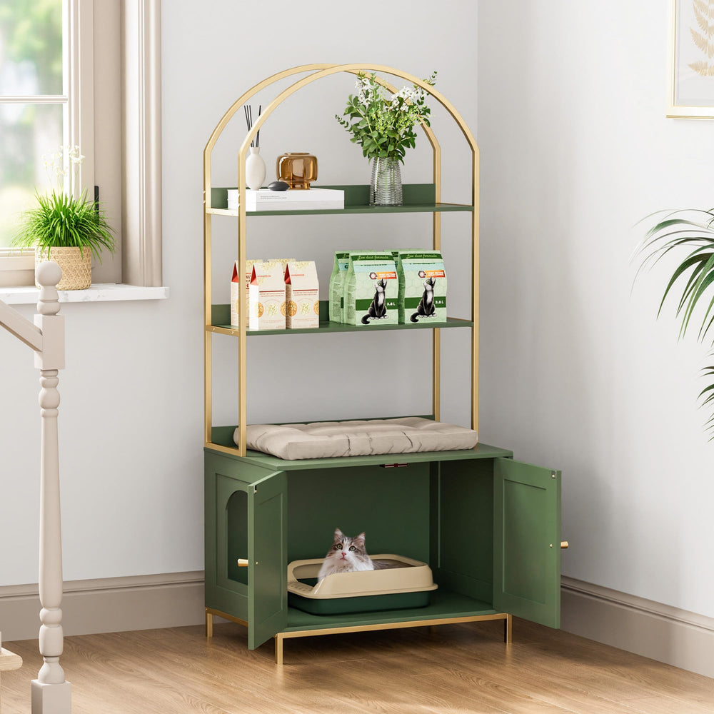 Homhedy cat litter box enclosure size compatibility fits most litter trays.