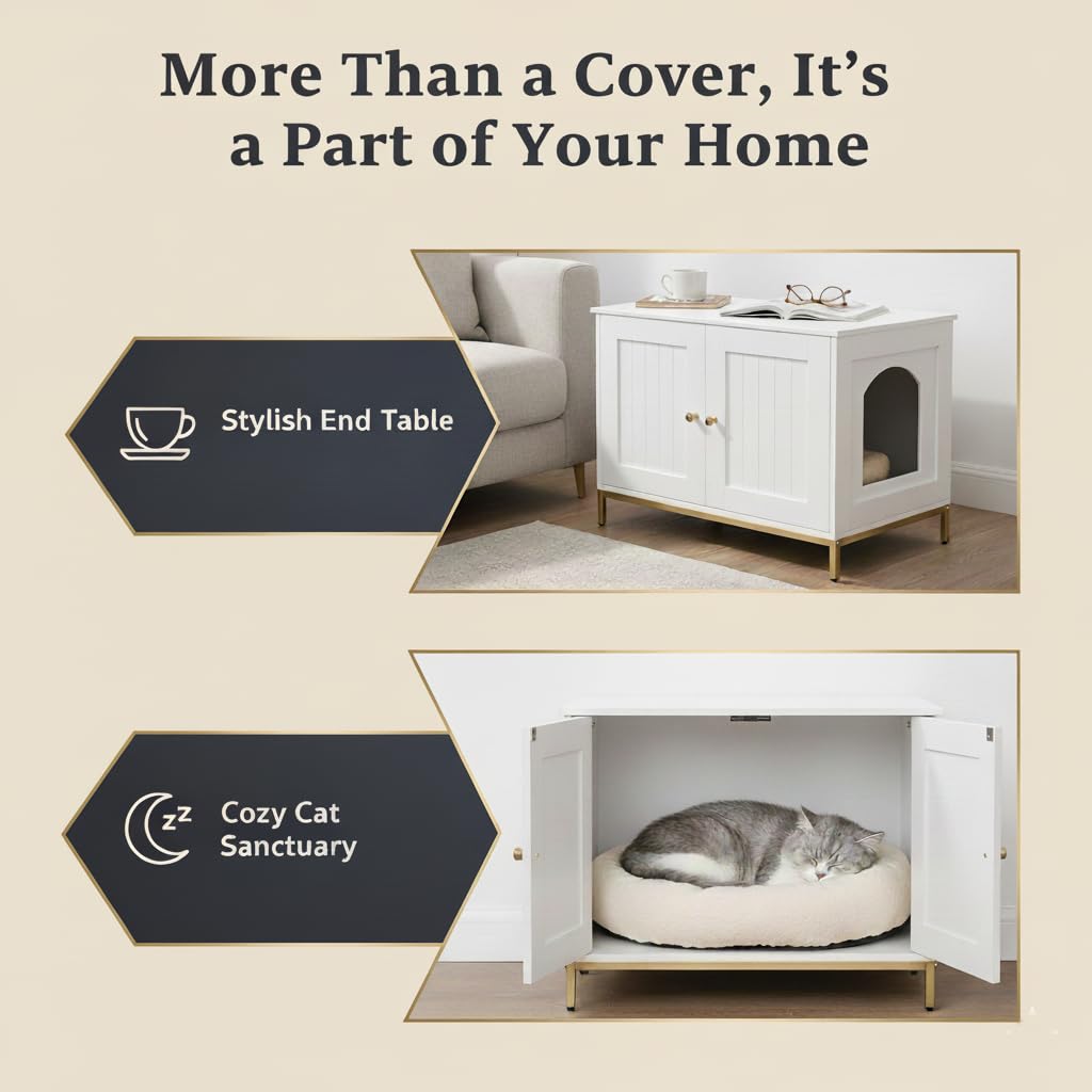 Homhedy cat litter box enclosure storage inside highlights hidden litter area