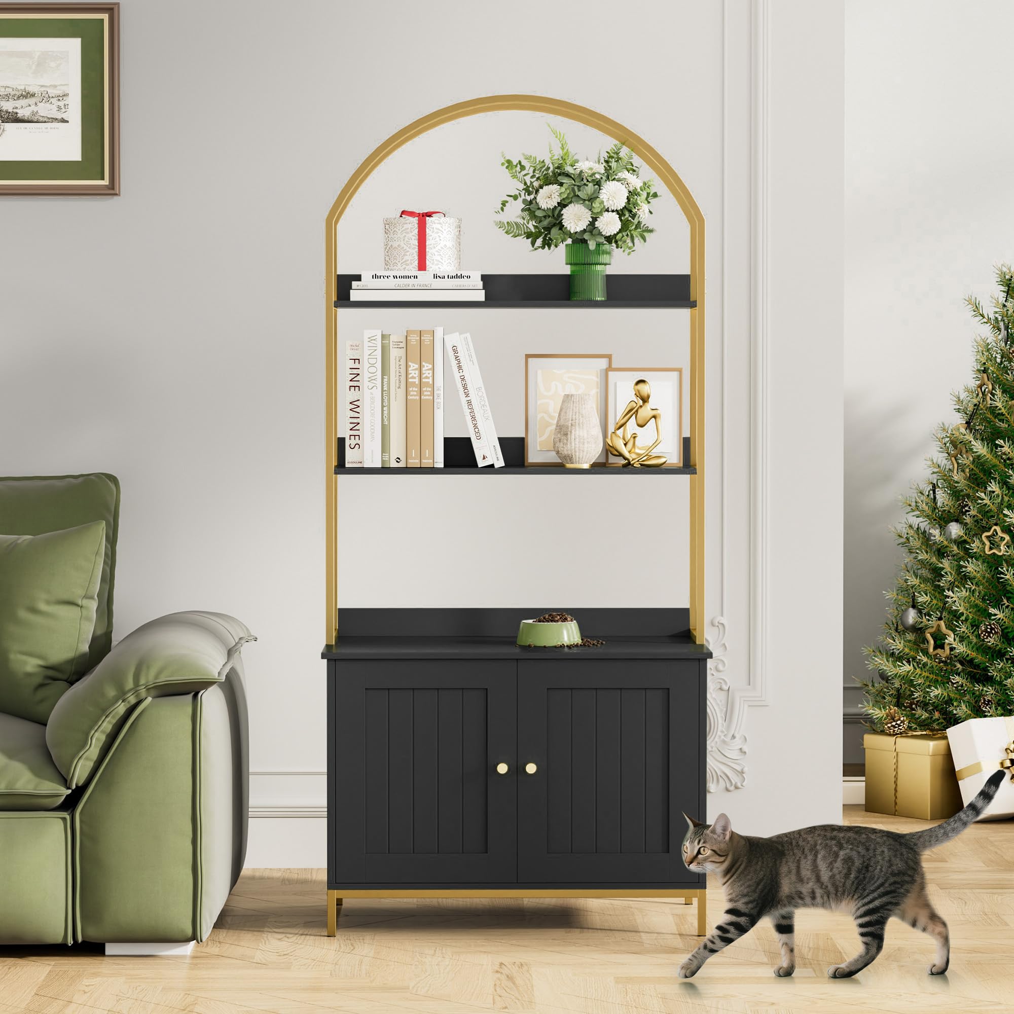 Homhedy cat litter enclosure in room style for easy integration