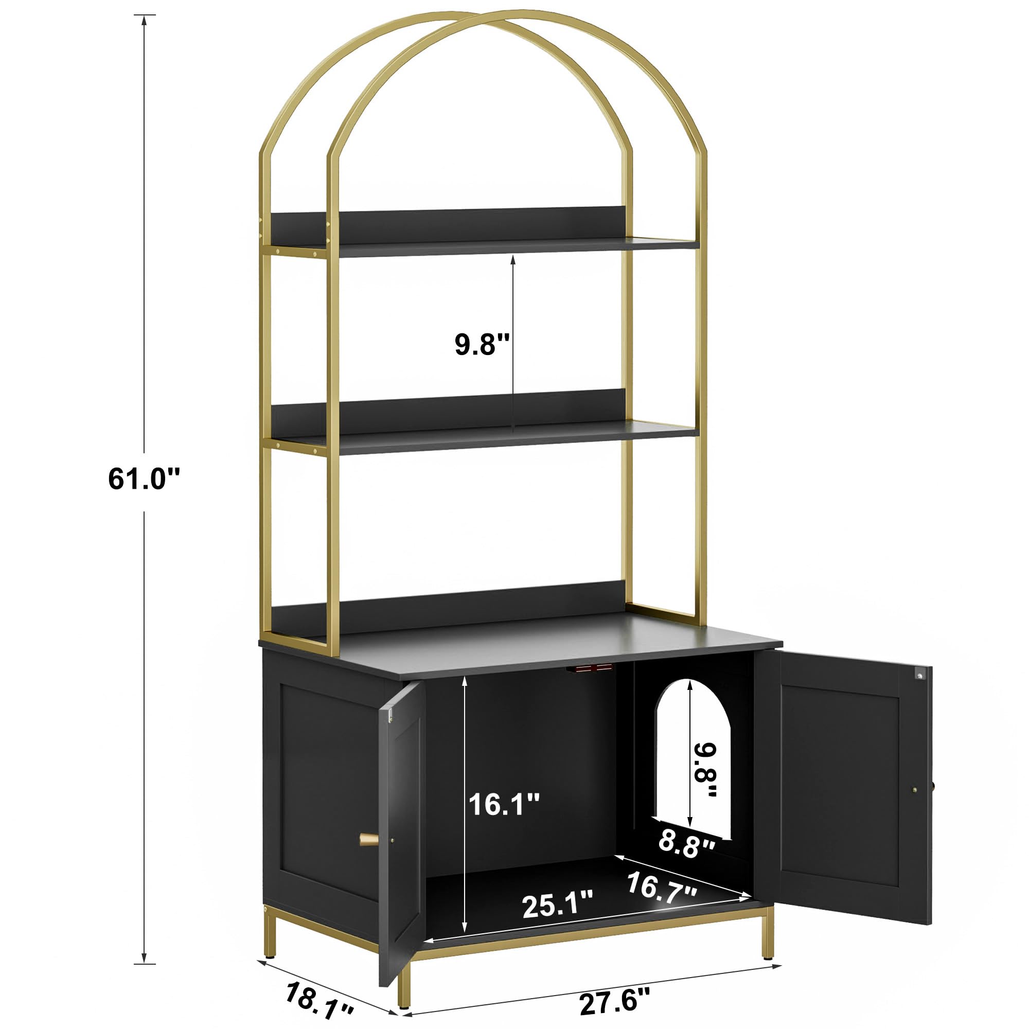 Homhedy cat litter enclosure side profile highlighting slim footprint
