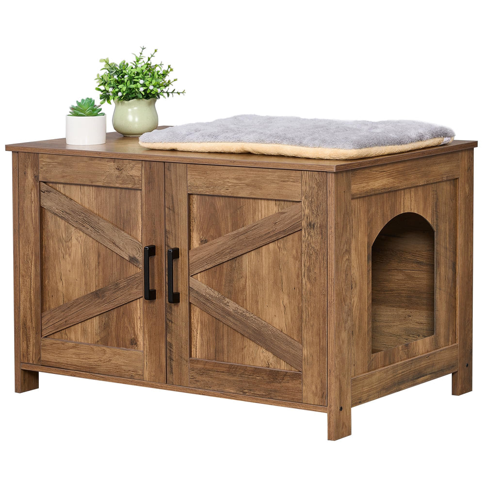 Homhedy cat litter enclosure roomy interior fits most litter boxes.