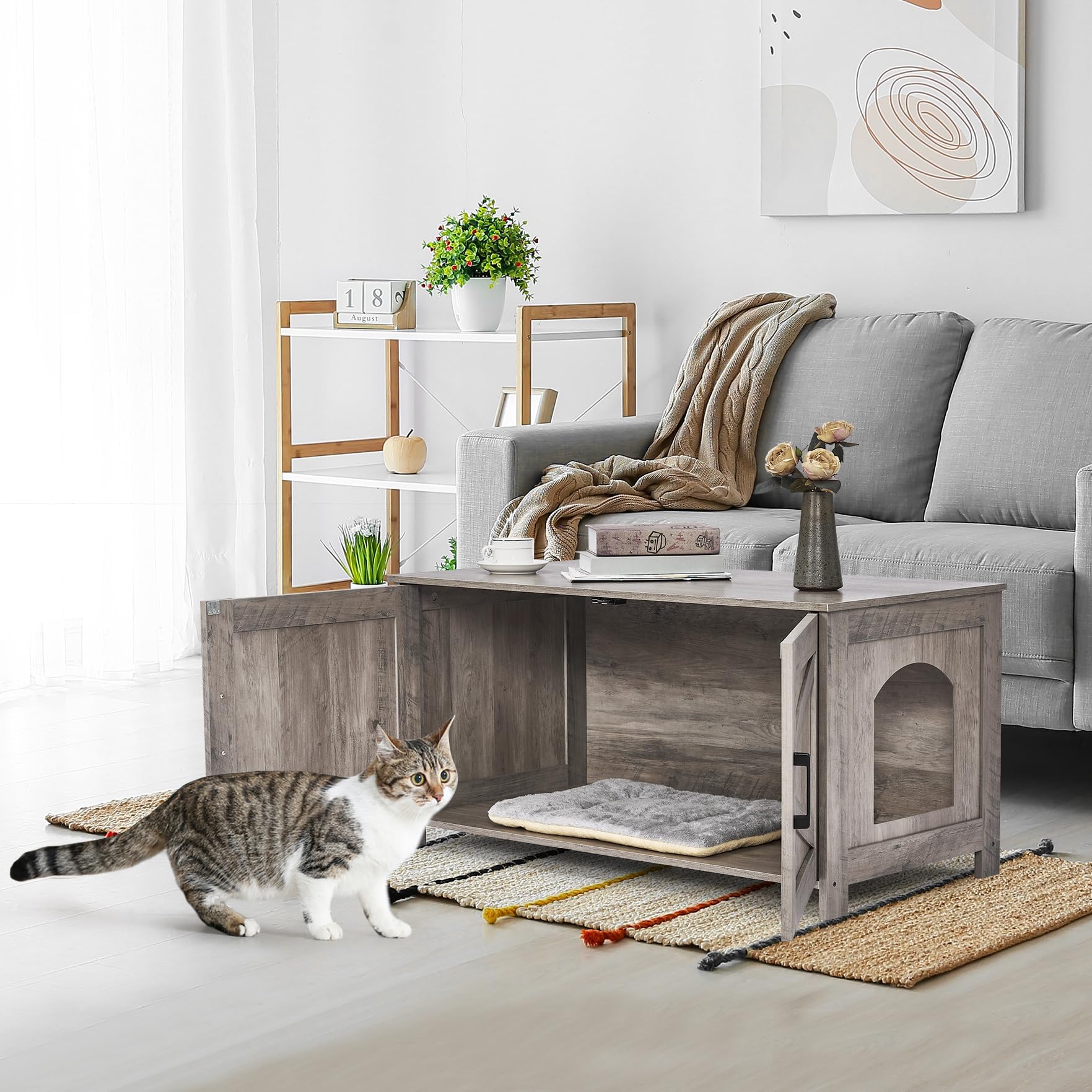 Homhedy cat nook inside shows cozy private washroom for naps.