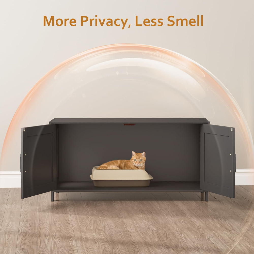 Homhedy interior view shows hidden litter space for odor-friendly setup