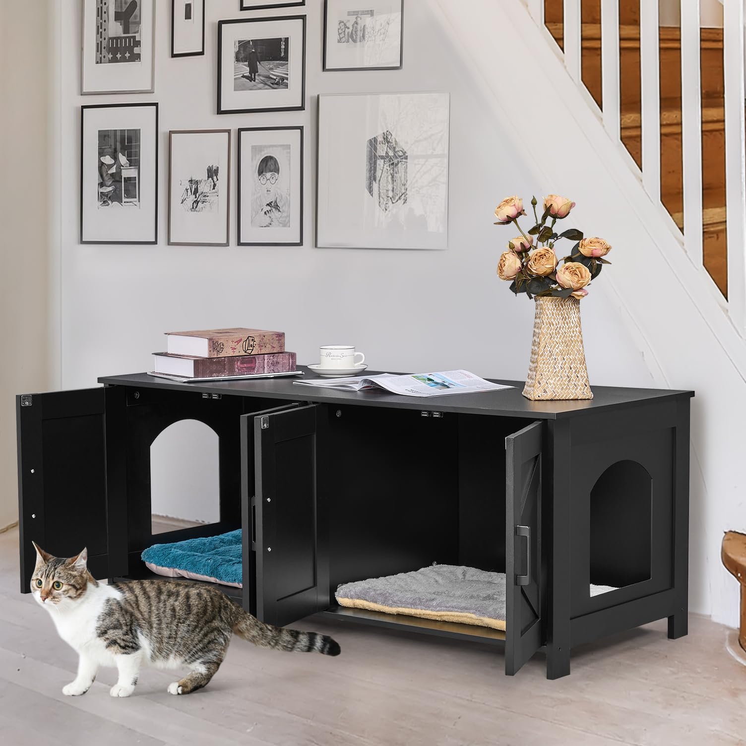 Homhedy litter box enclosure dimensions to plan placement