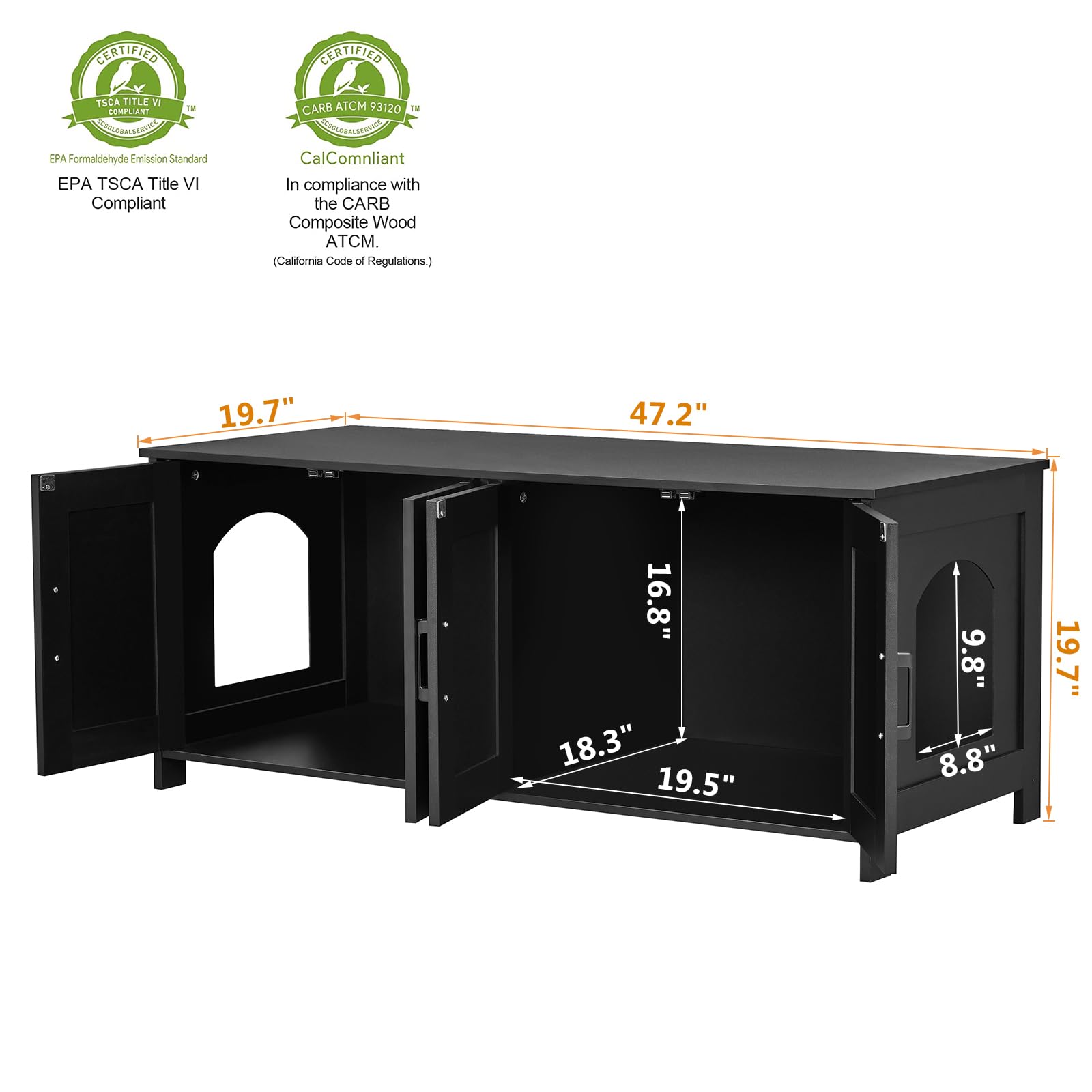 Homhedy litter box enclosure wooden finish complements home decor