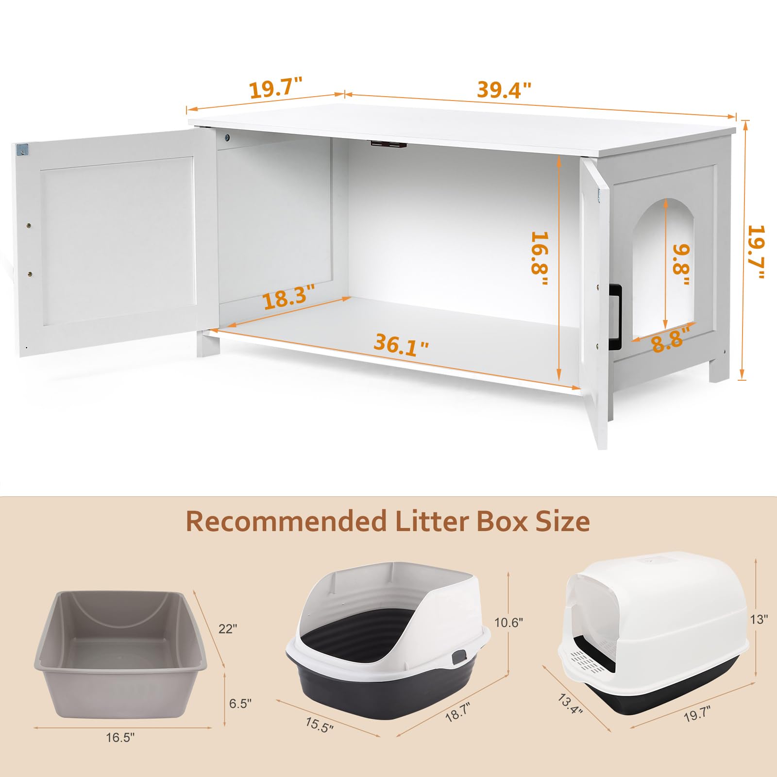 Homhedy private washroom with dual doors demonstrates easy litter access and quick cleanup.