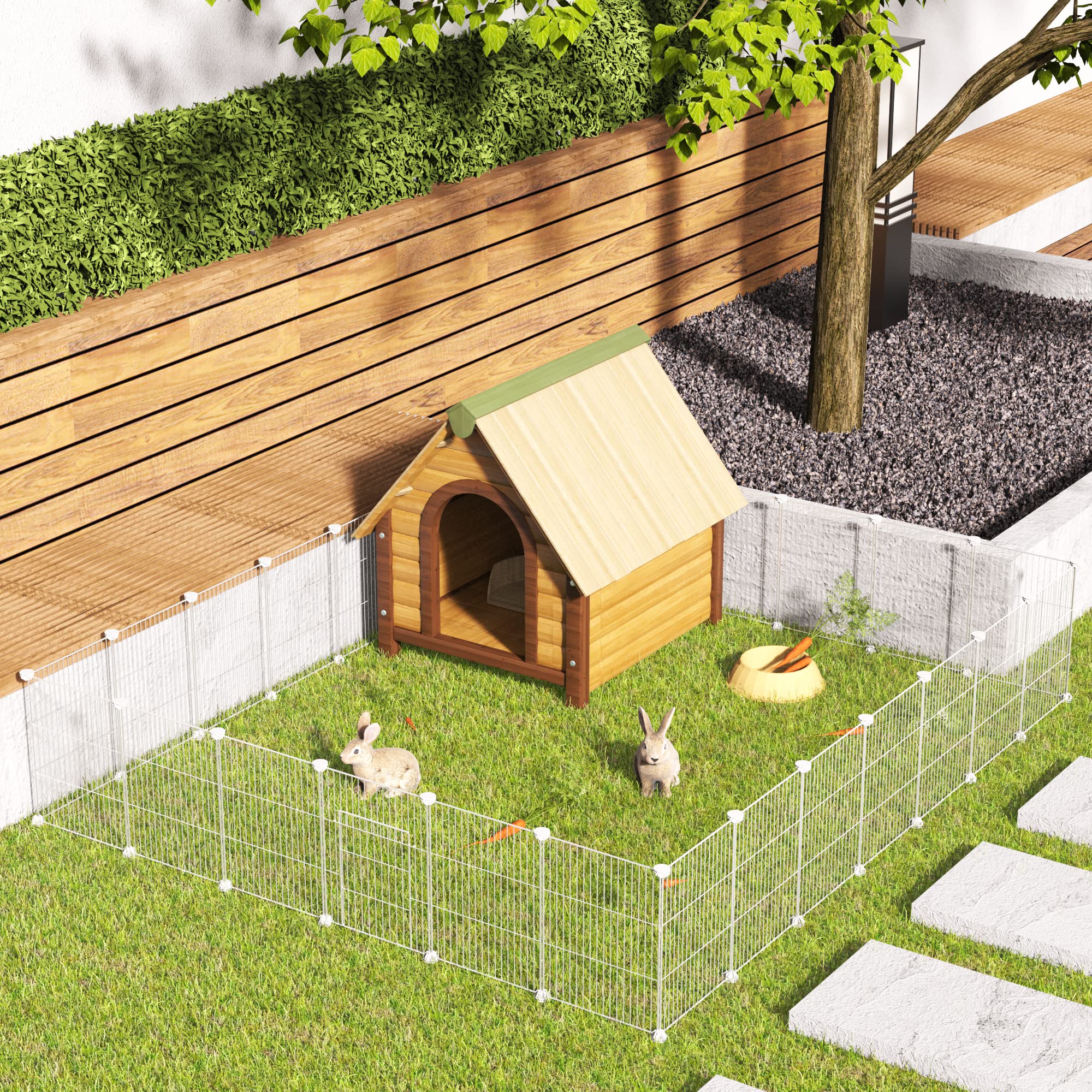 HOMIDEC pet playpen-cable-ties included image highlights added safety.