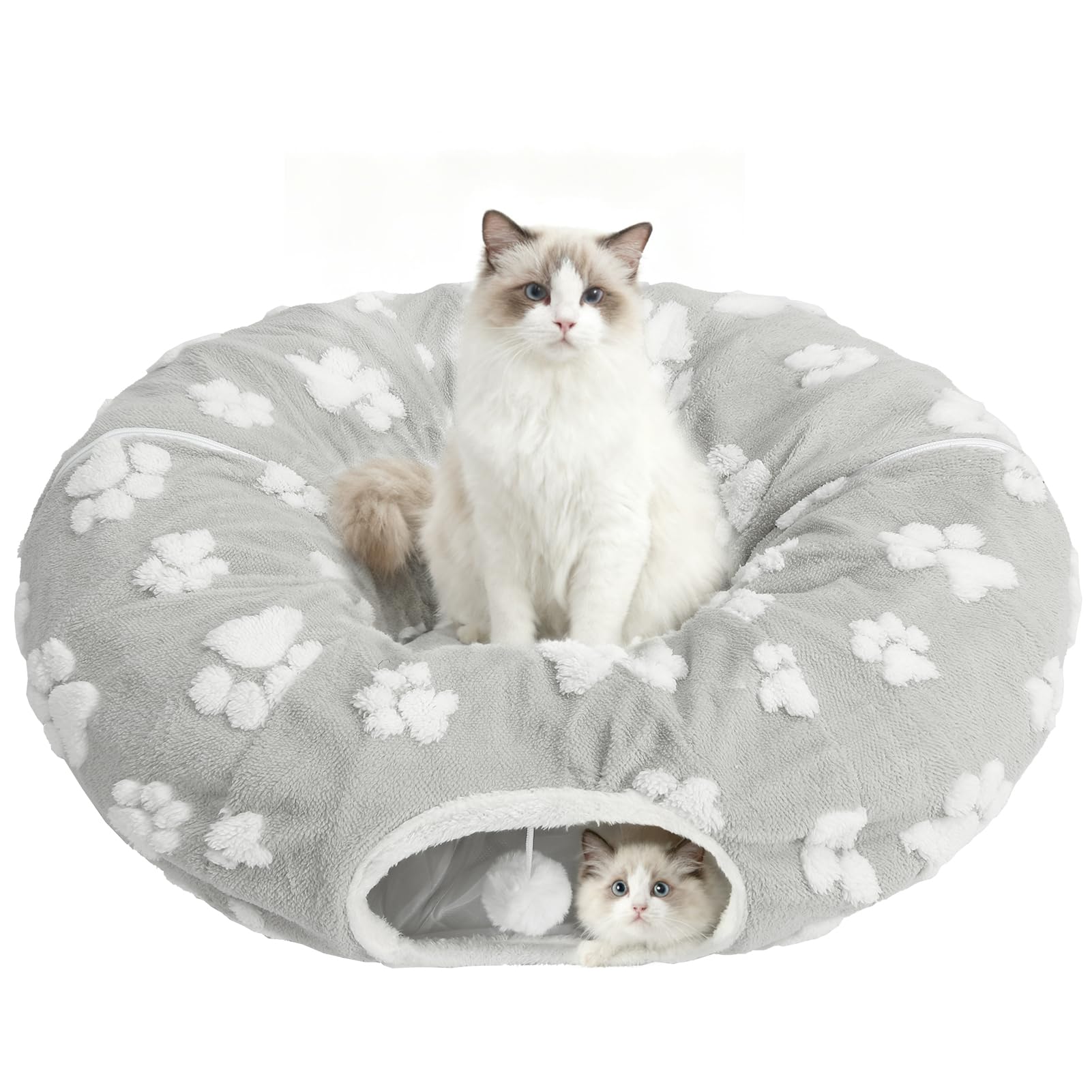 Homimp cat tunnel bed central mat offers cozy lounging for indoor cats.