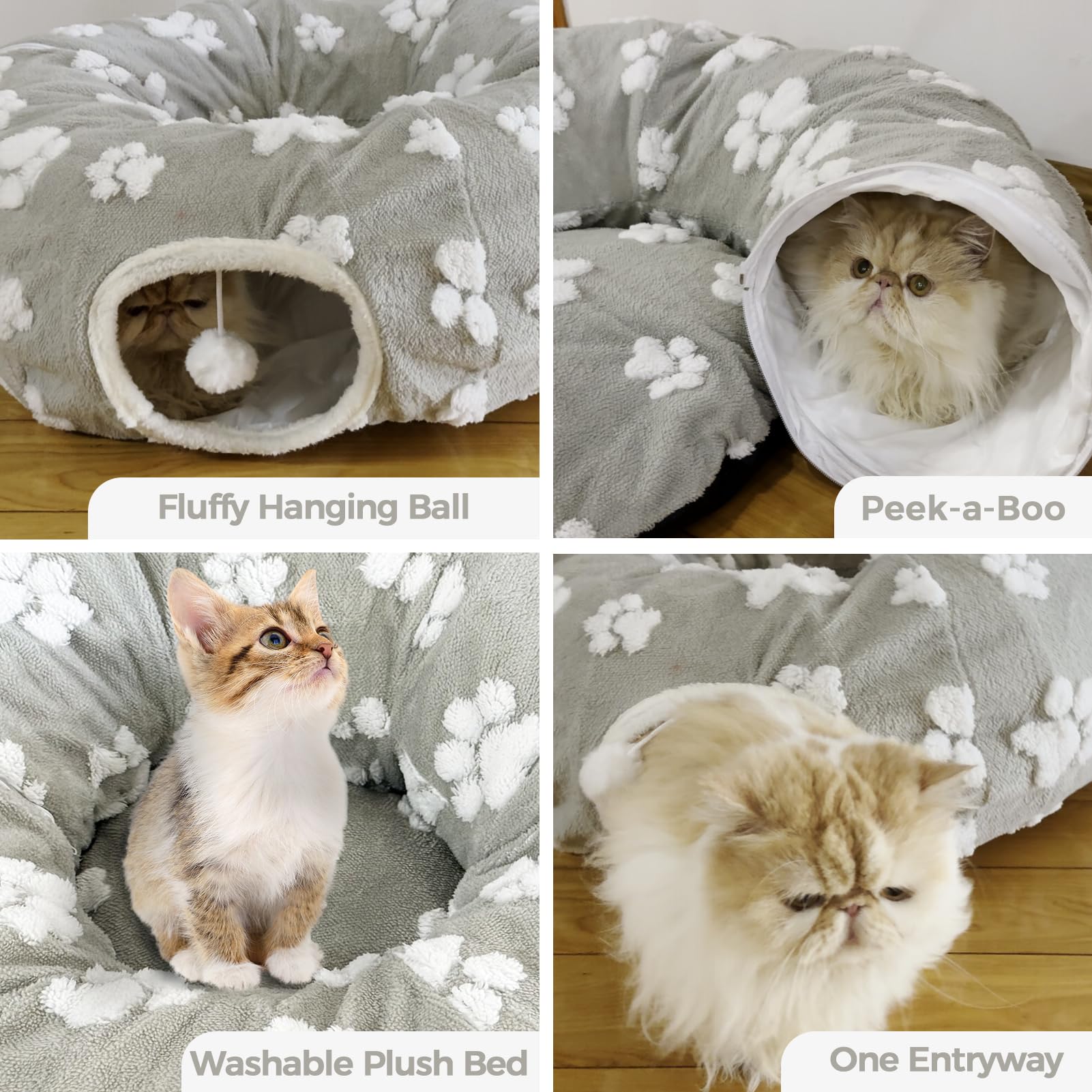 Homimp cat tunnel bed round shape adapts to cat preferences for privacy.