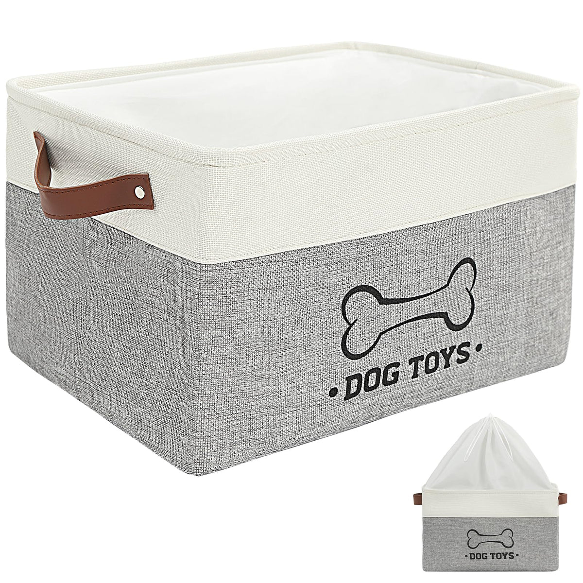 Homimp cesta para juguetes de perro con asa cómoda para transporte y organización diaria