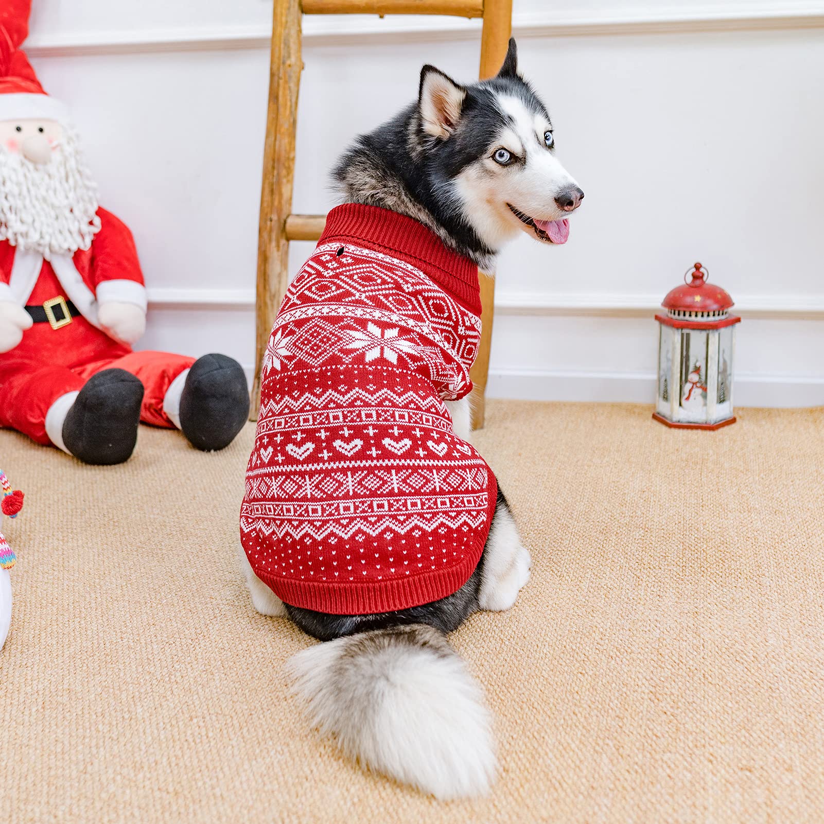 Homimp Argyle dog sweater pink color adds playful charm during walks
