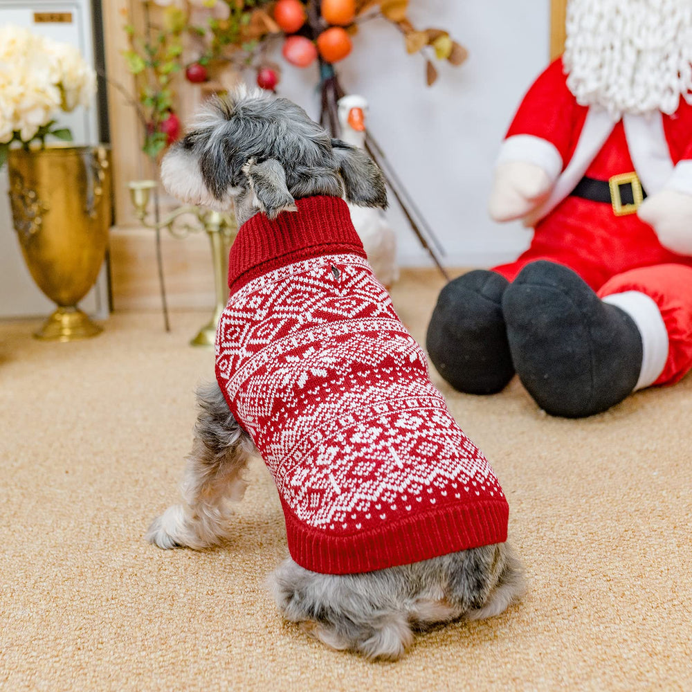 Homimp Argyle Dog Sweater front view with neat stitching and texture