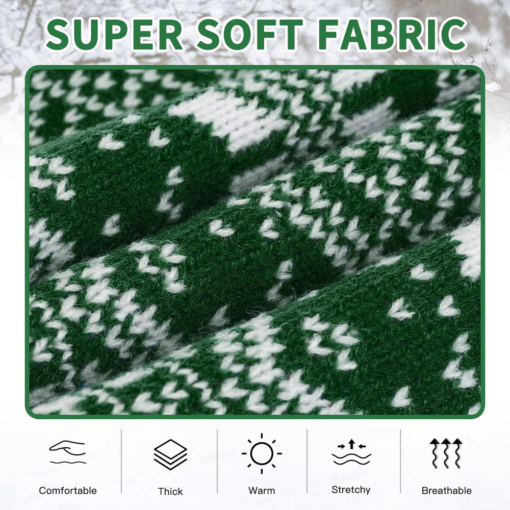 Homimp dog-sweater argyle green back view shows soft knit and style.