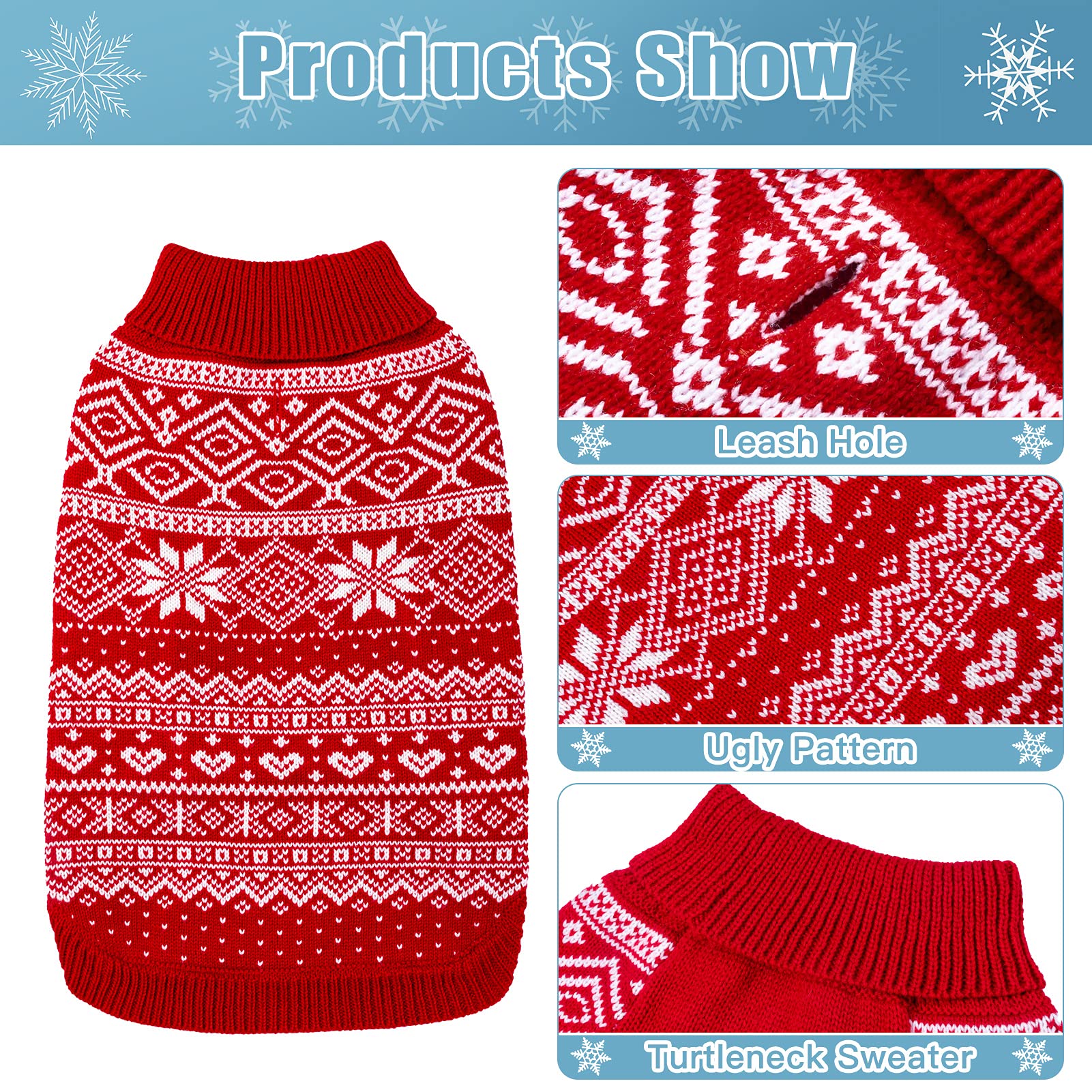 Homimp Argyle dog sweater side view highlights flexible knit for easy wear