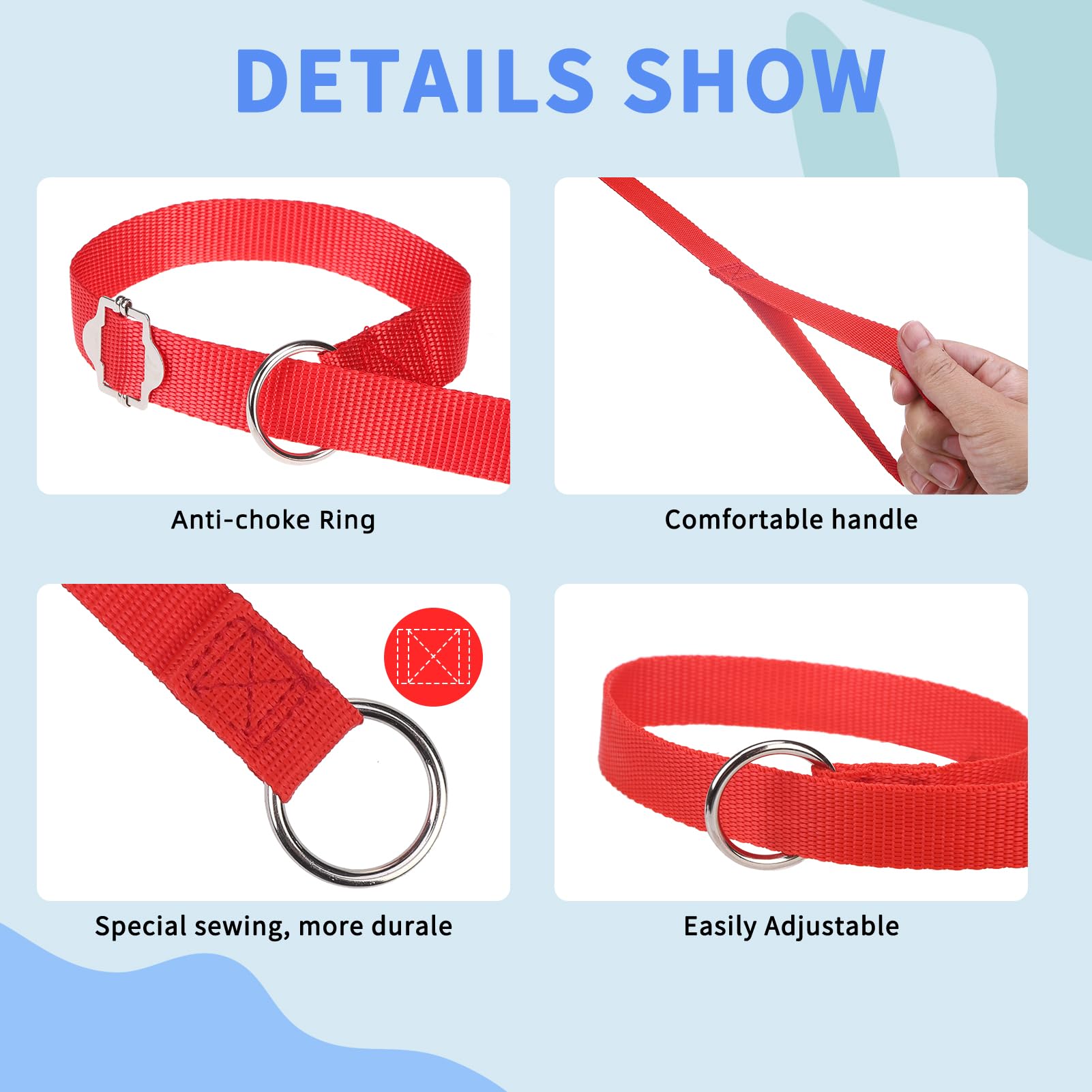 Homimp shelter and training slip lead enables quick control in kennels and rescues.