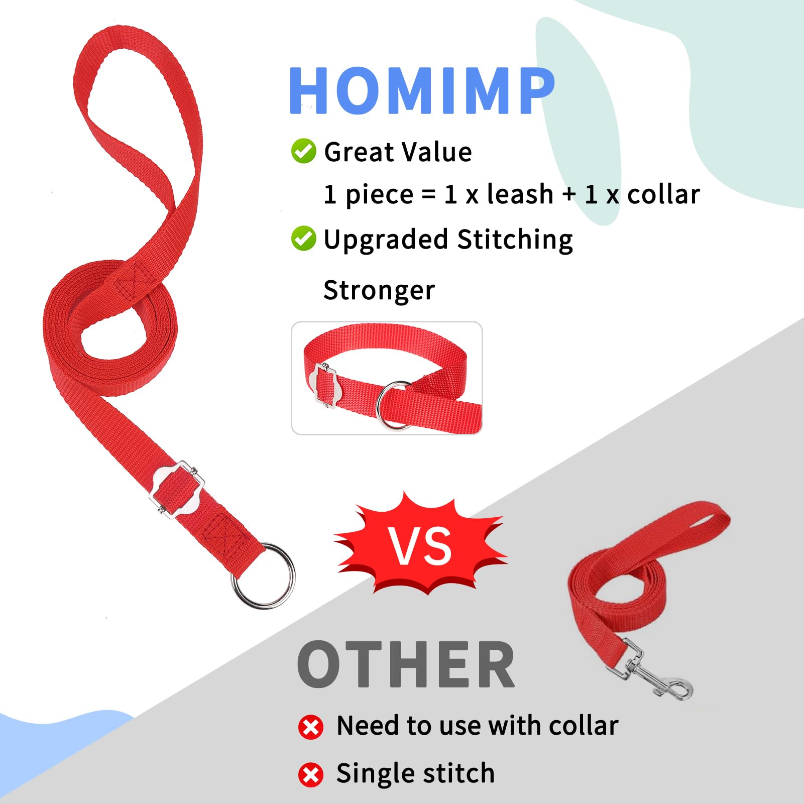 Homimp slip lead with O-Ring design supports easier control during handling.
