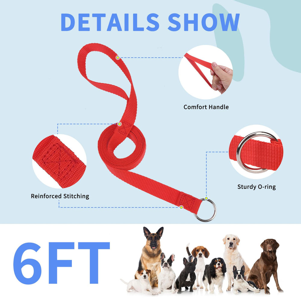 Homimp slip lead durable nylon weave offers strong control during grooming and transport