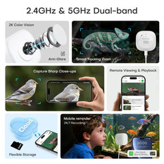 HomiQ reptile camera AI motion alerts with two-way audio for quick monitoring.