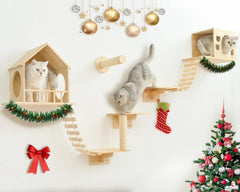 Homman cat wall shelves 9pc set space-saving playground for apartments