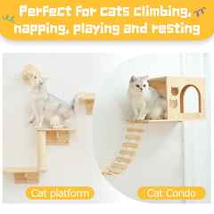 Homman cat wall shelves elevated platforms lookout perches for large cats