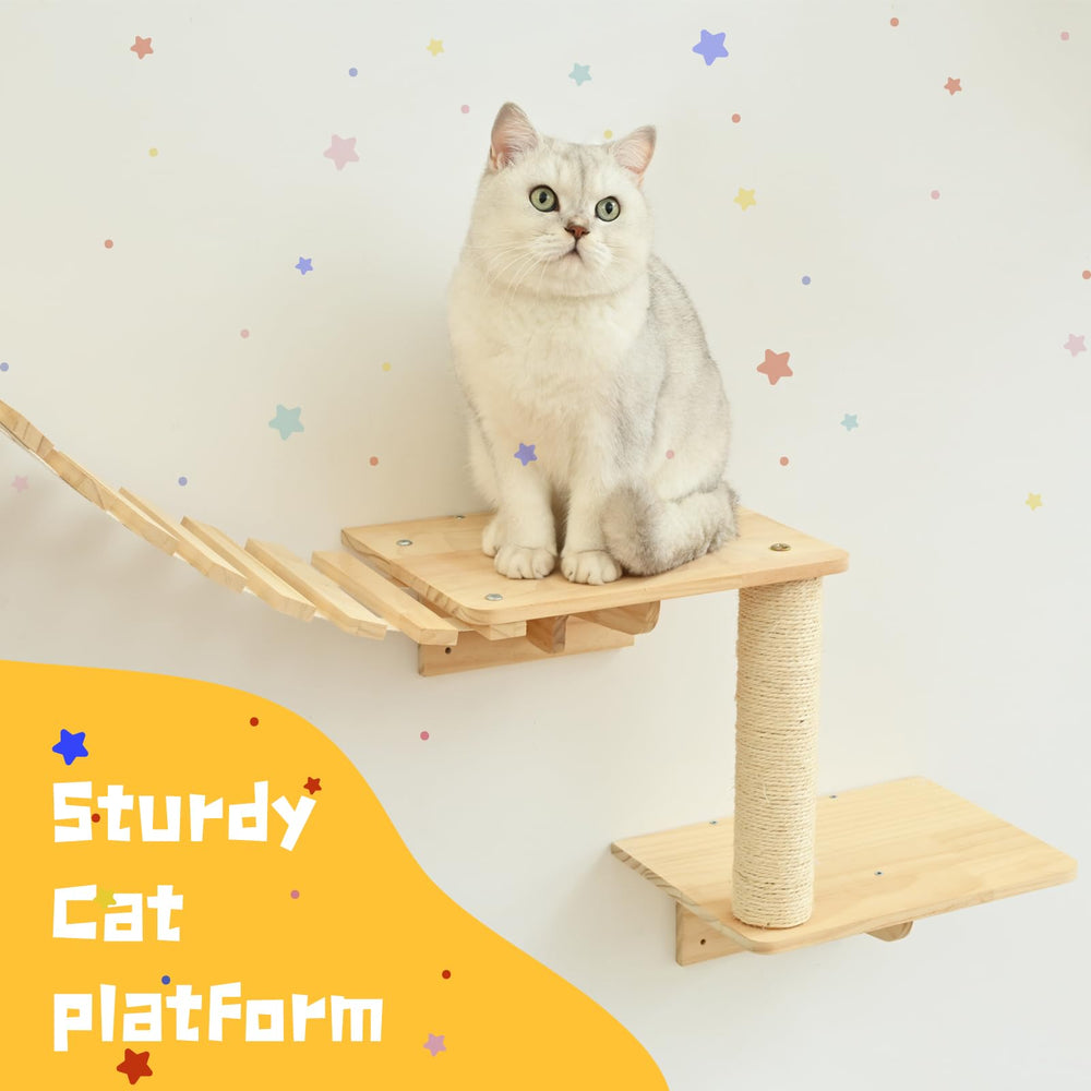 Homman cat wall shelves sisal posts durable scratching and play