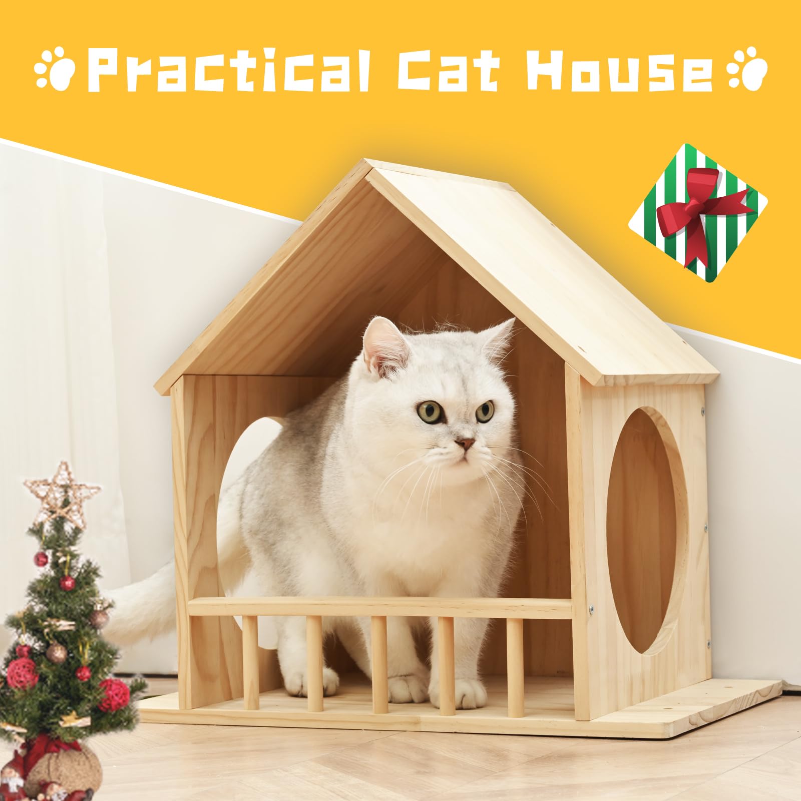 Homman cat wall shelves solid pine wood construction provides sturdy support