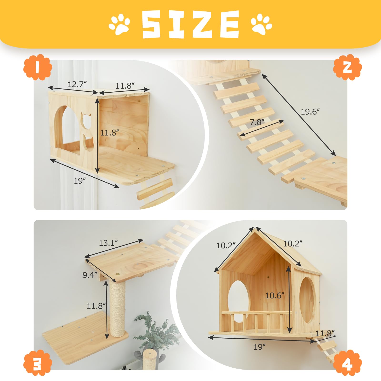 Homman cat wall shelves space-saving design blends with decor while freeing floor space