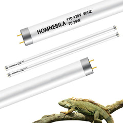 Homnebila T5 UVB lamp 33in in-use with bearded dragon supports natural activity