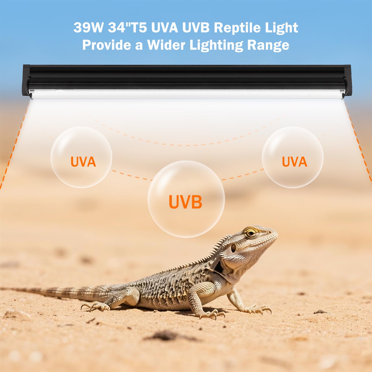 Homnebila T5 UVB lamp for chameleons in terrarium