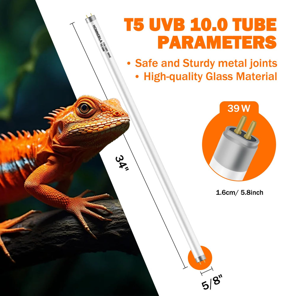 Homnebila T5 UVB lamp dual-pack 39W for easy replacement