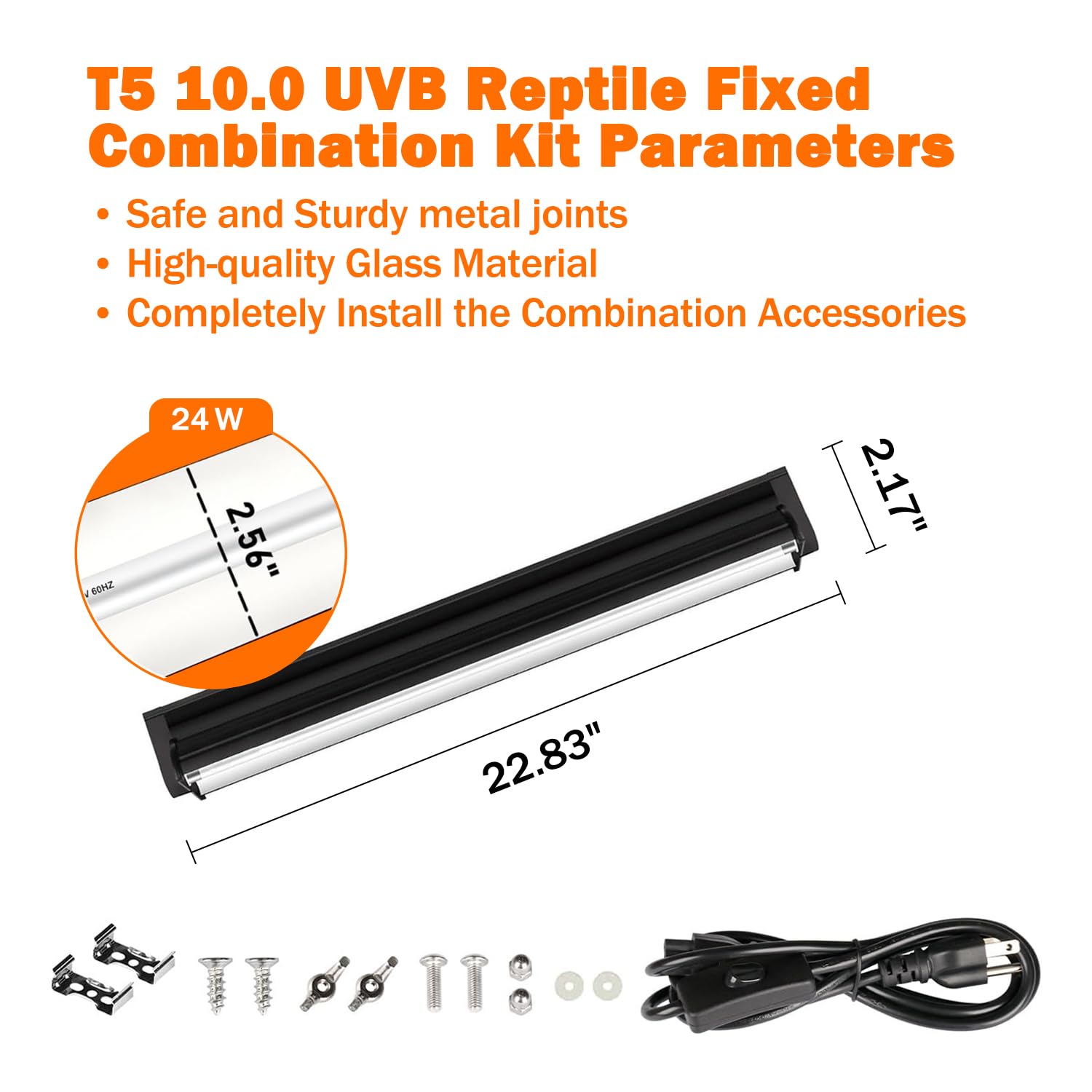 Homnebila T5 UVB light with reflective coating boosting UVB efficiency