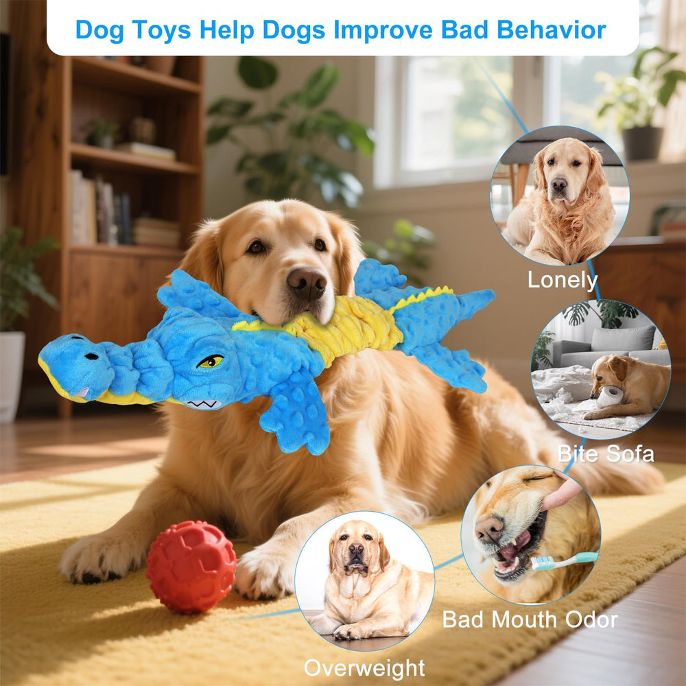 Homounter all-sizes crocodile plush suitable for small and large dogs