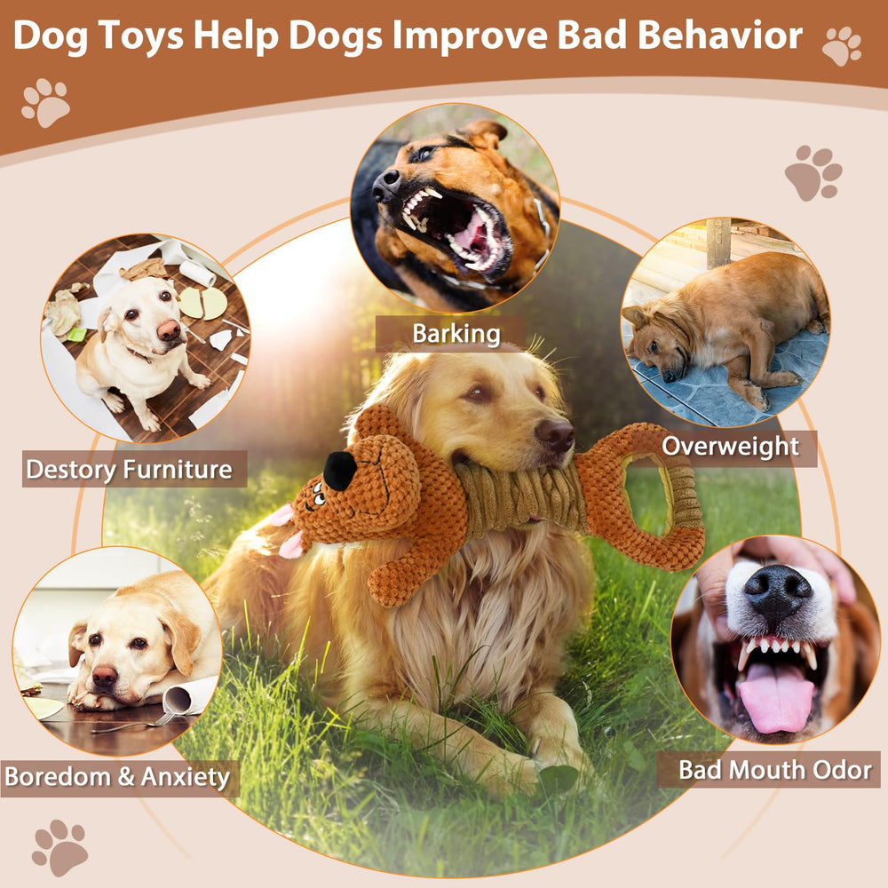 Homounter anxiety-relief dog toy with squeak and plush texture