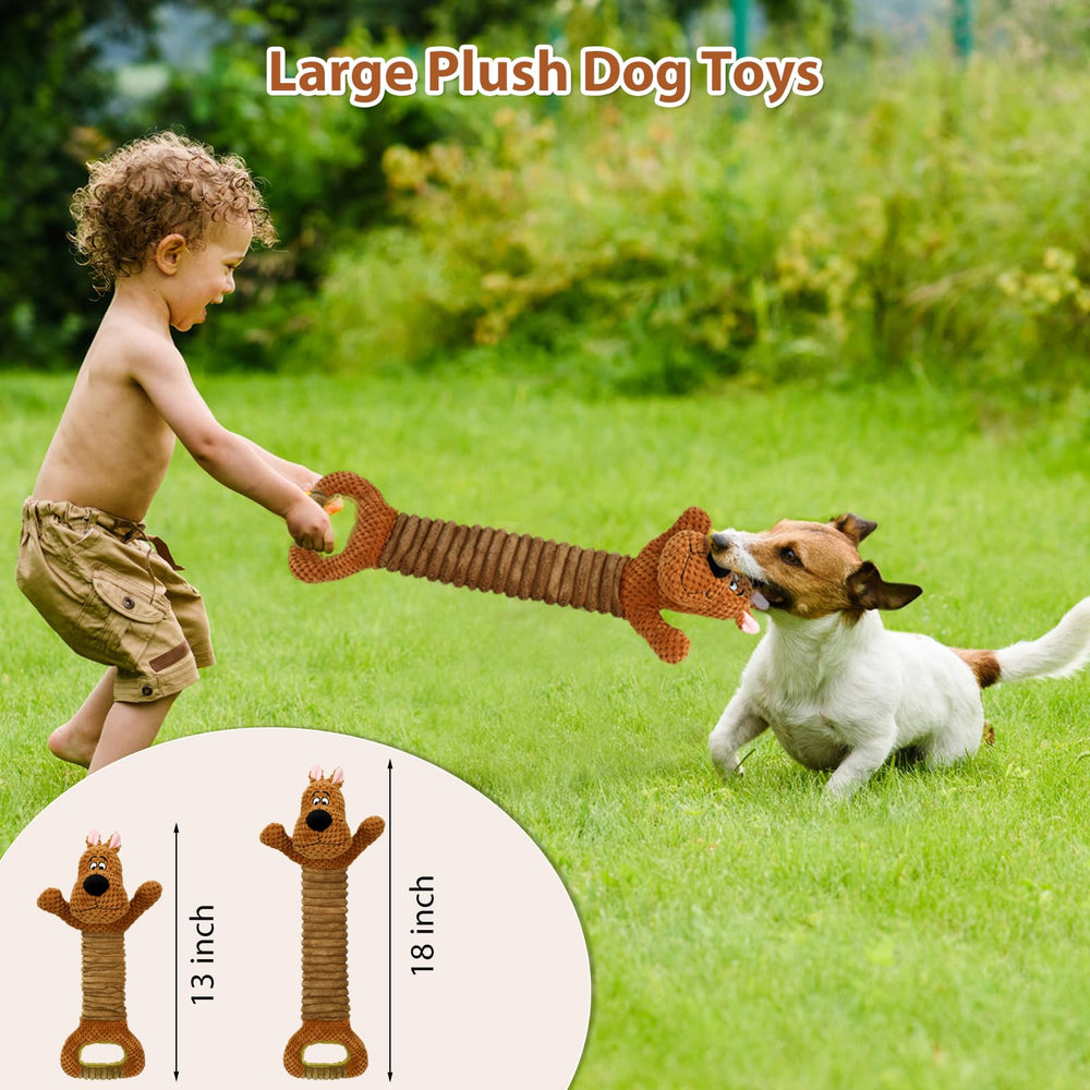 Homounter plush dog toy with crinkle paper for sensory delight