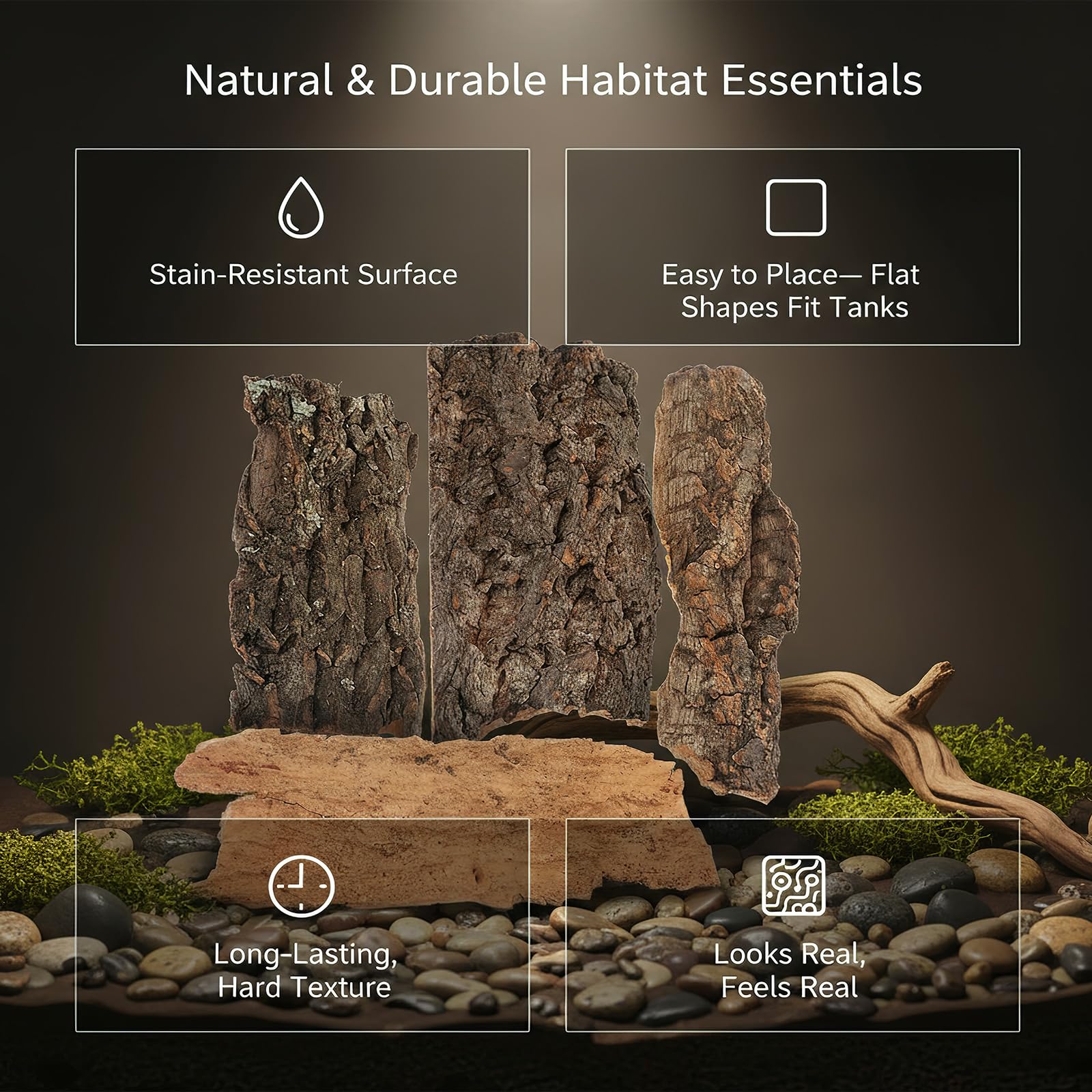 Homoyoyo reptile bark decor bearded dragon enclosure adds tree bark realism