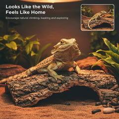 Homoyoyo reptile bark decor water bark tube offers exploratory tunnel within tank