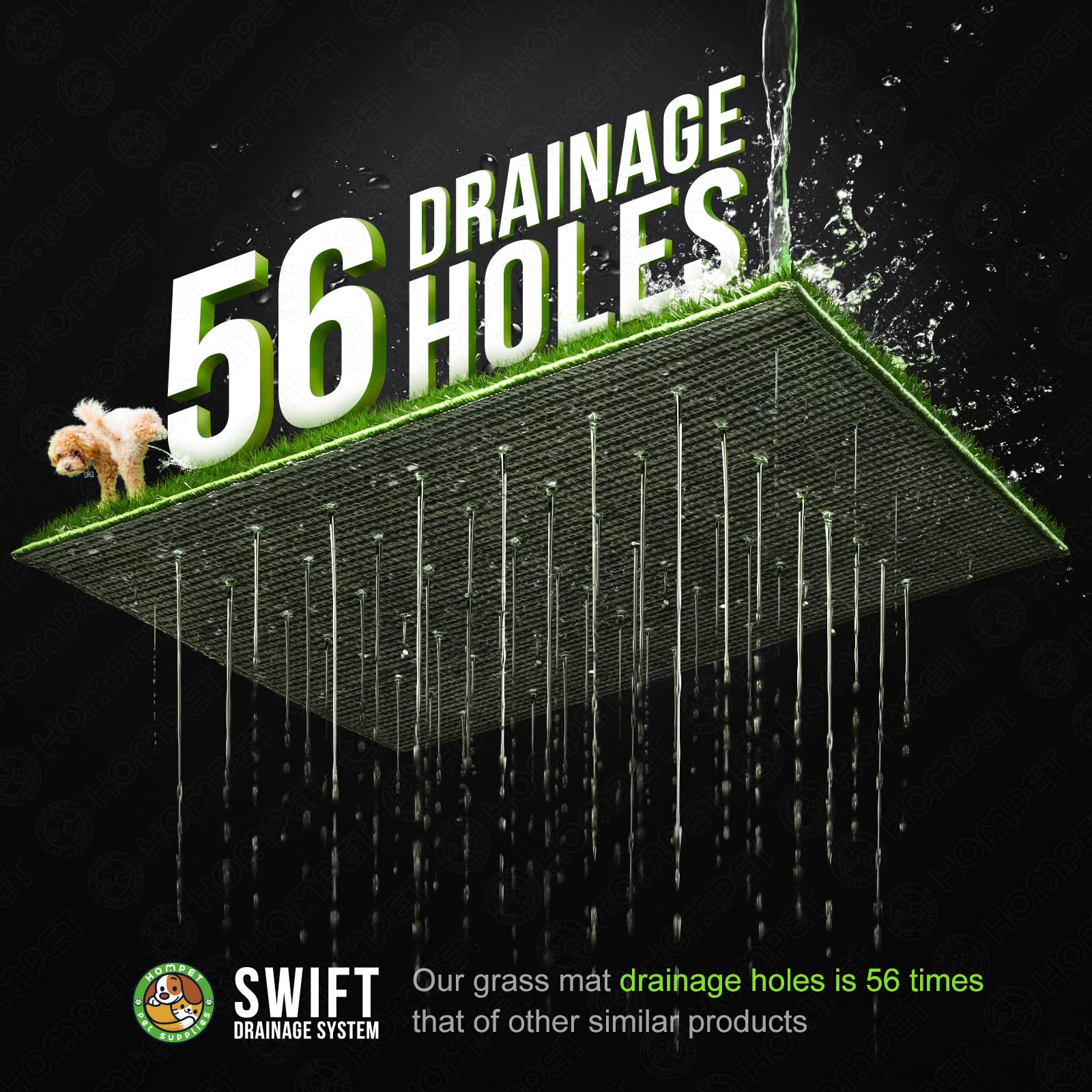 Hompet bionic wall guides urination to reduce splash during use.