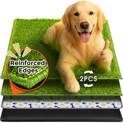 Hompet dog grass pad 35x22.5 top view with realistic turf for easy indoor potty training.