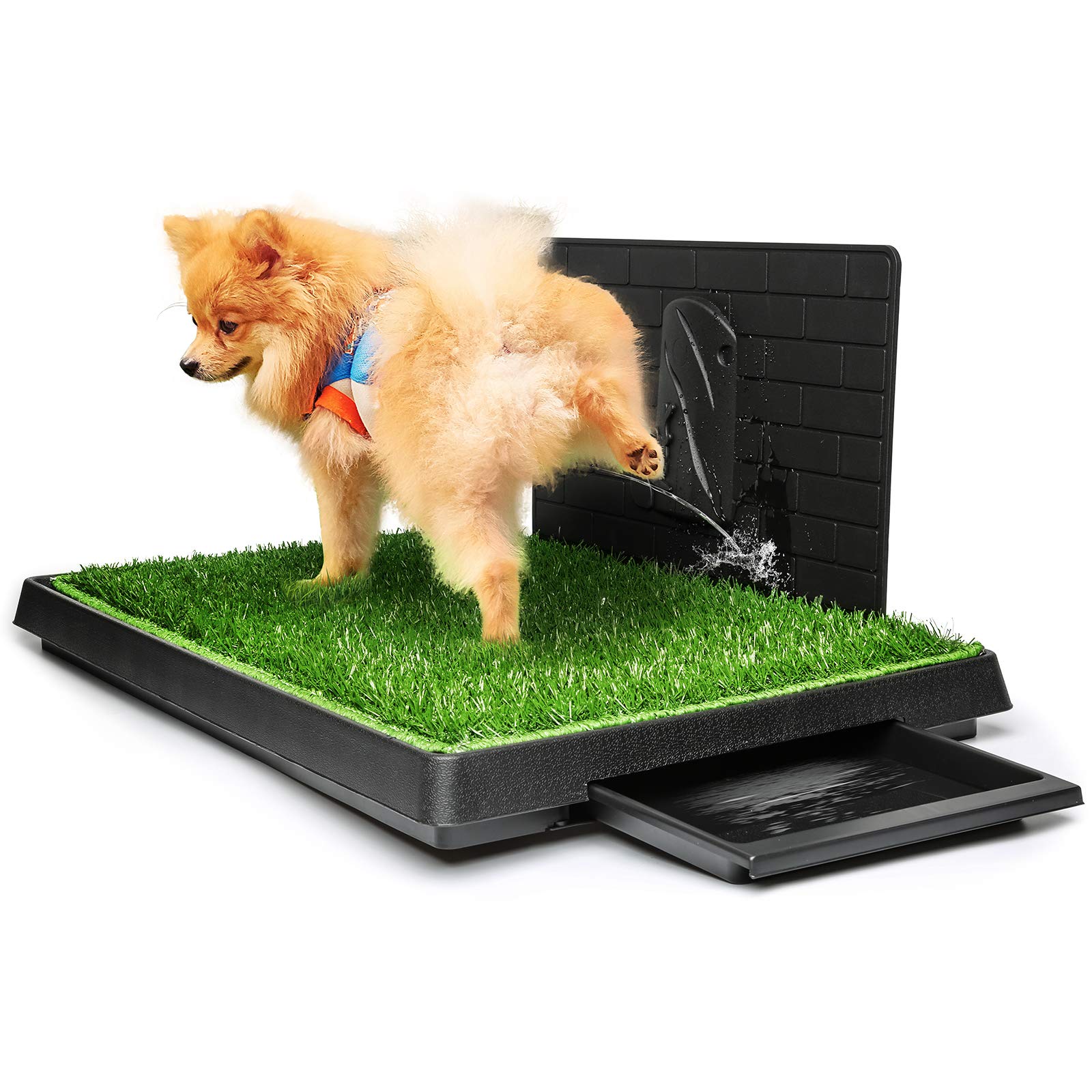 Hompet dog grass pad with tray large offers a clean, spacious potty area for pets.