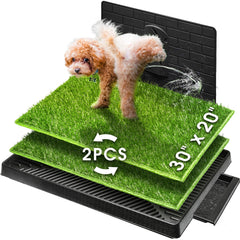 Hompet dog grass pad with tray large for indoor use and easy cleanup.