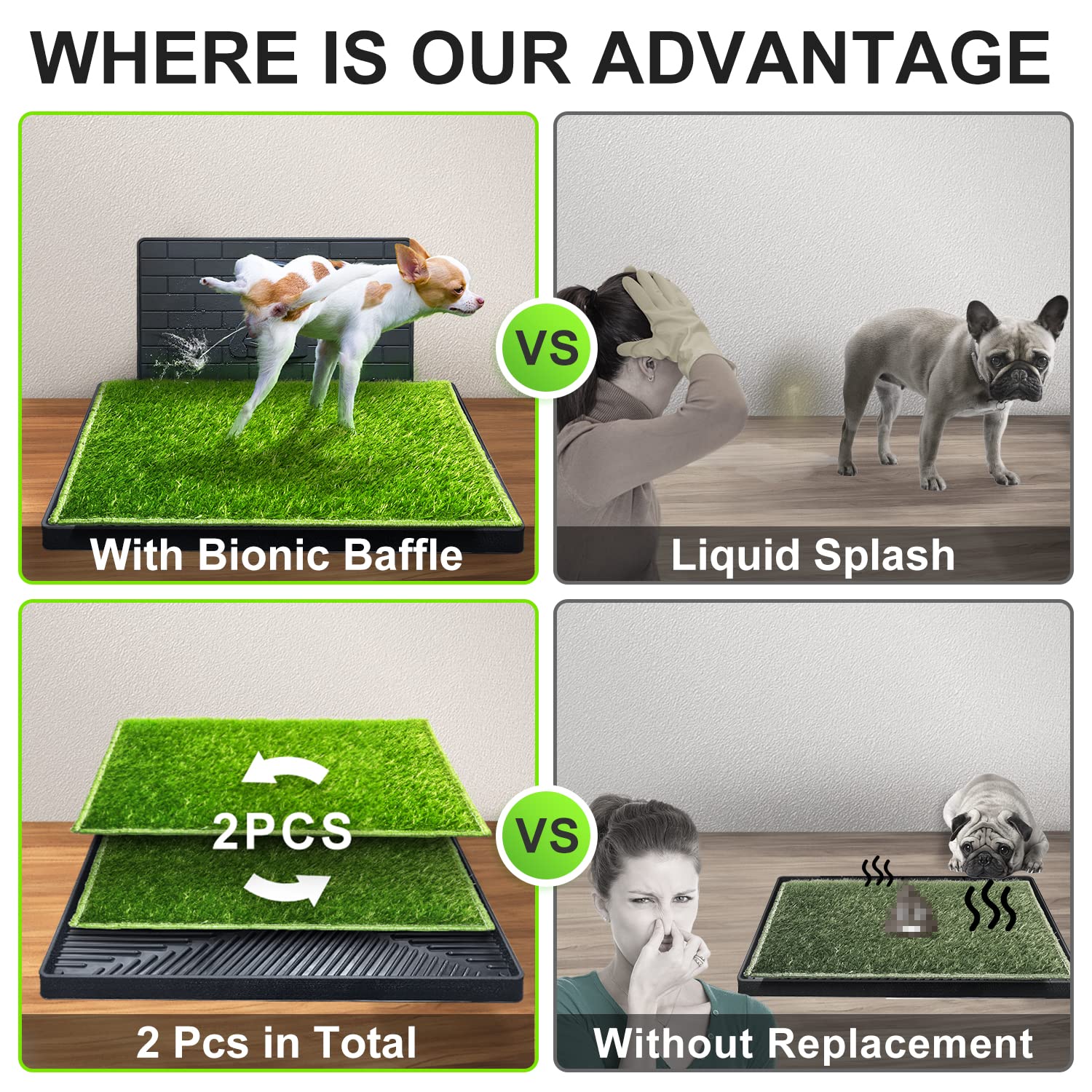 Hompet replacement turf mats pack emphasizing eco-friendly reusable design.