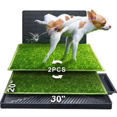 Hompet dog potty top view with grass pad for indoor training and easy cleanup.