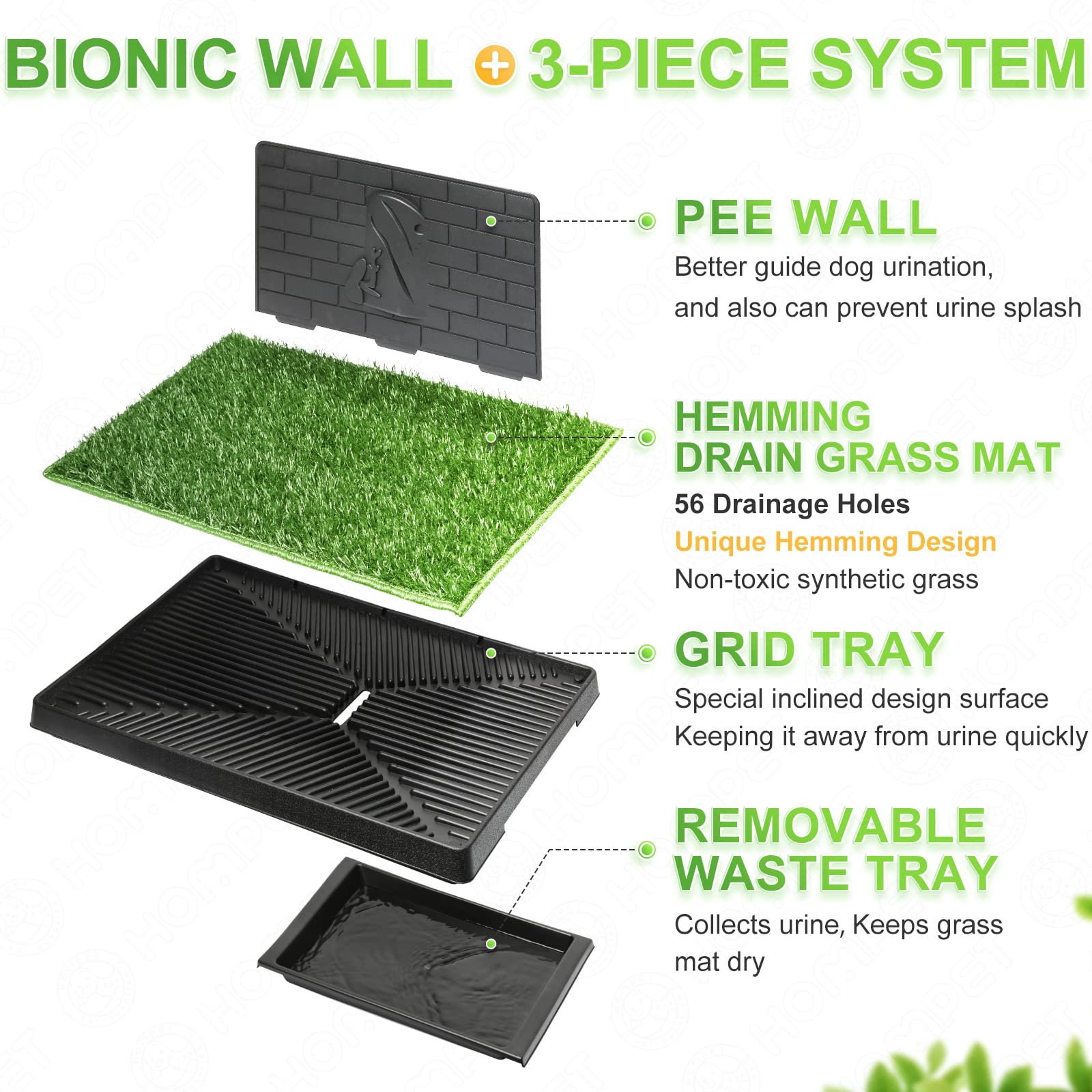 Hompet two-pack puppy turf pads shown together for versatile training.