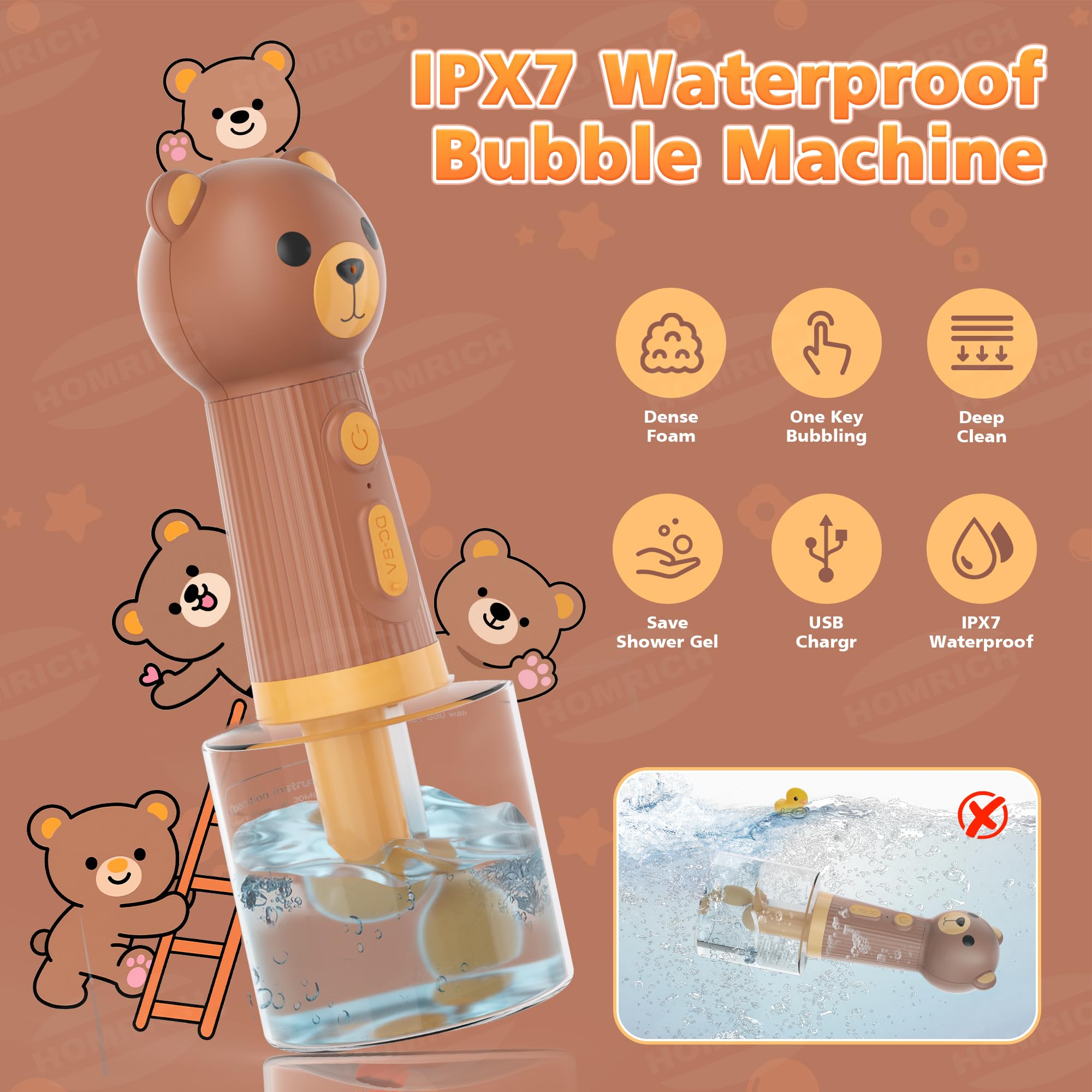 Homrich dog-bath-brush-pair demonstrates ergonomic grip for comfortable baths.