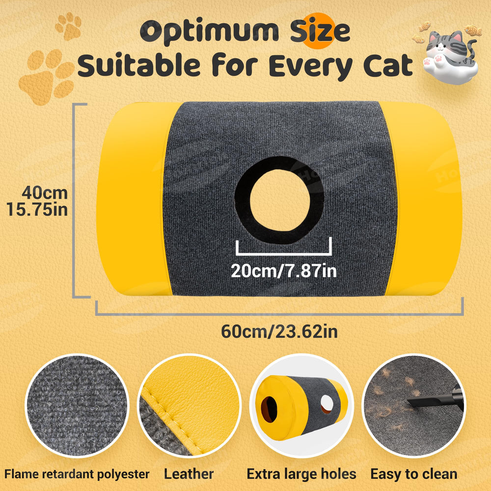 Homrich Interactive Cat Tunnel shows scratching surface to protect furniture.