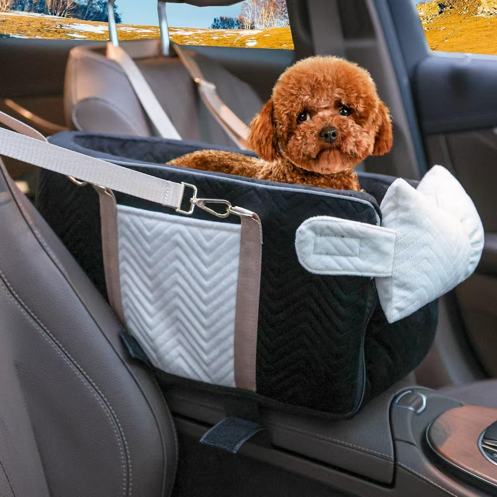 Homsunyi dog car seat center console in black for secure small-pet travel.