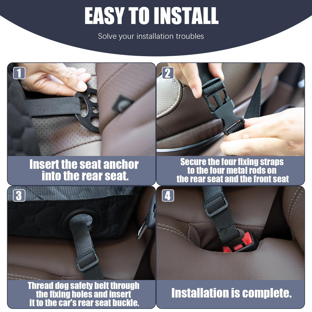 Homsunyi dog seat storage pockets help organize toys during trips.