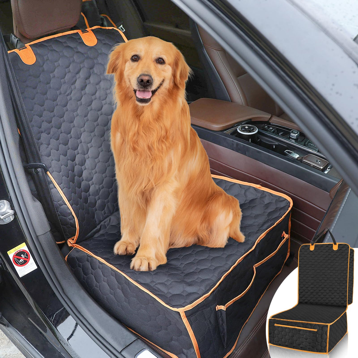 Homsunyi front seat cover waterproof keeps seats dry after spills during travel