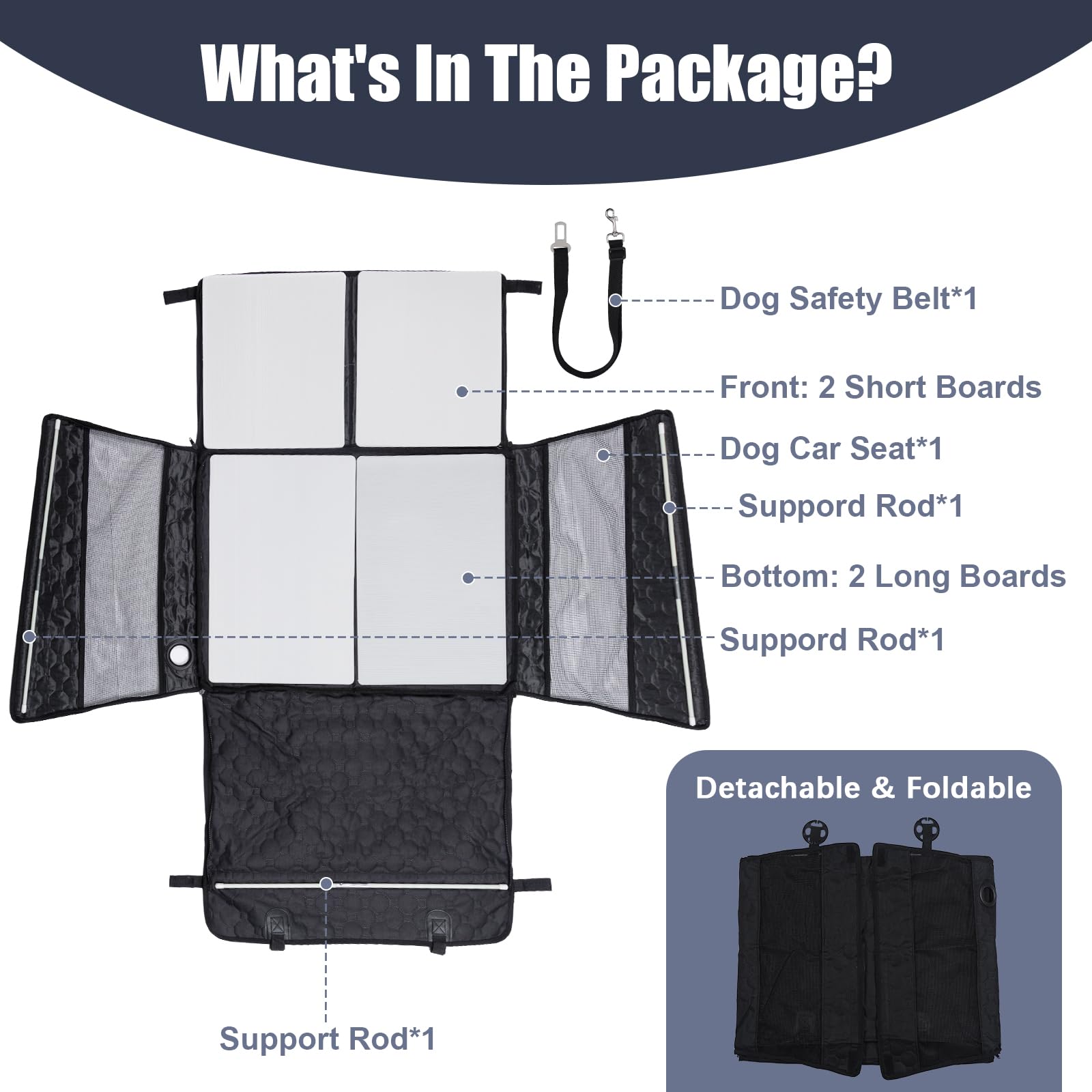 Homsunyi wide back-seat space accommodates larger dogs for comfortable rides.