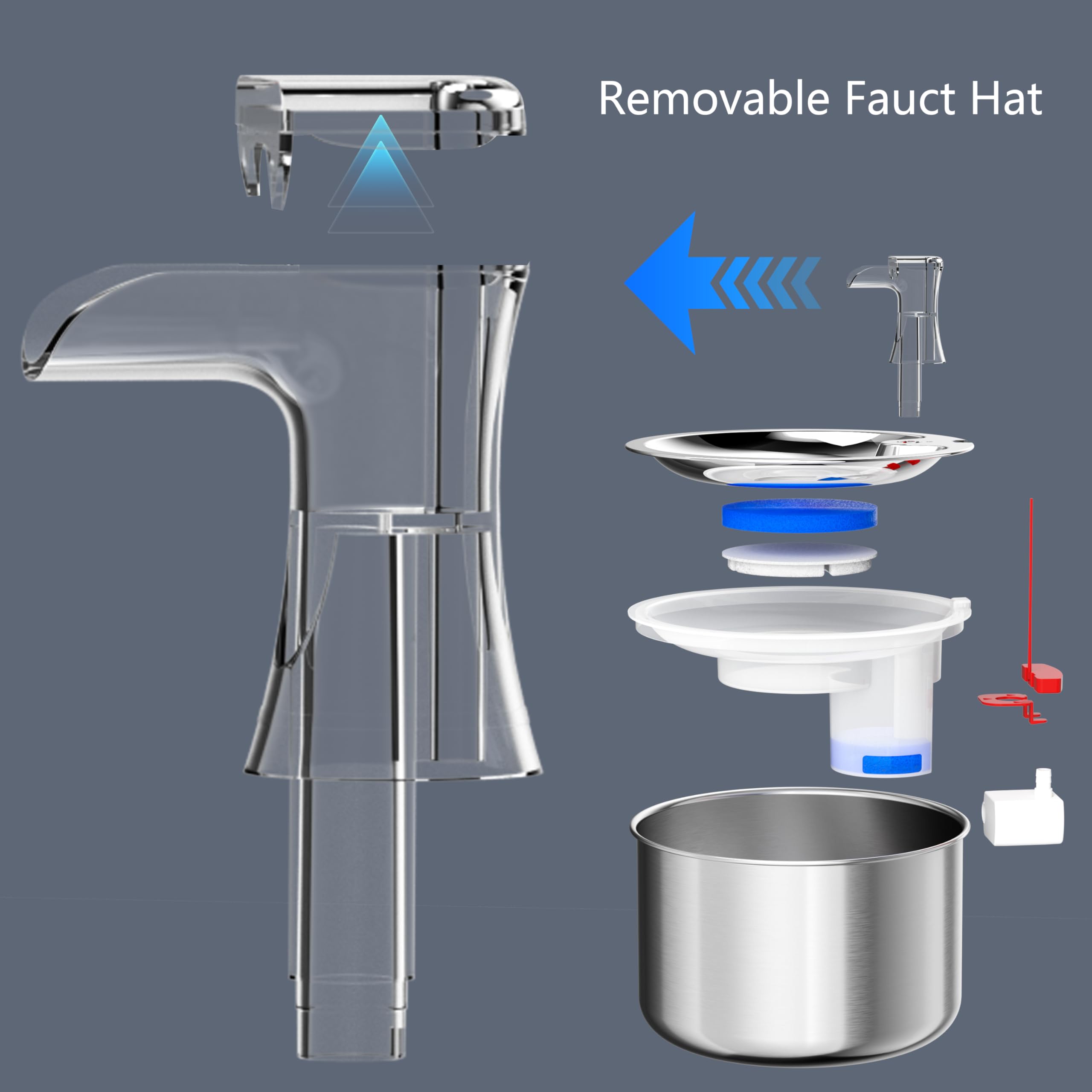Homtyler cat water fountain included accessories ensure quick setup and maintenance.